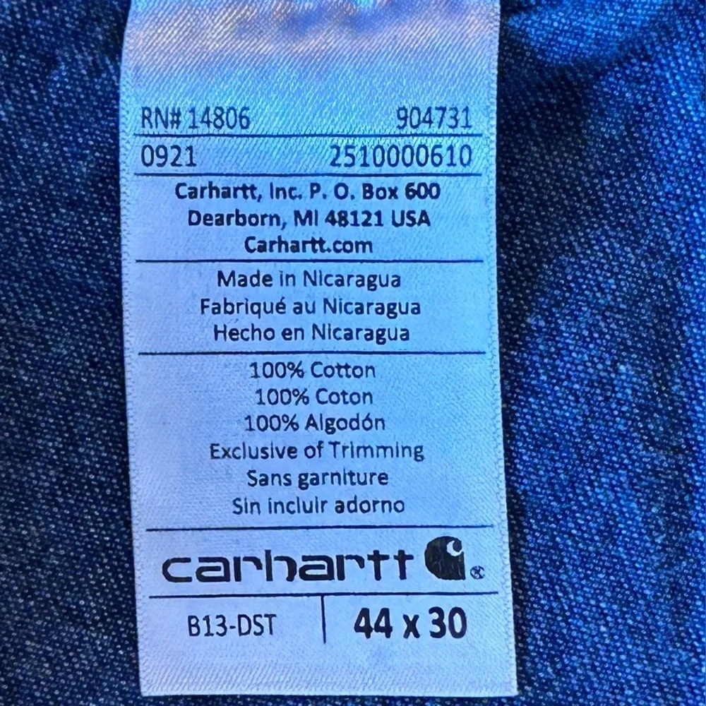 Carhartt Men's Loose Fit Denim Blue Jeans Size 44 X 30